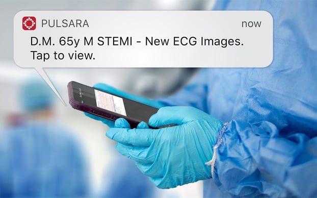 Doctor receives new ECG alert in Pulsara