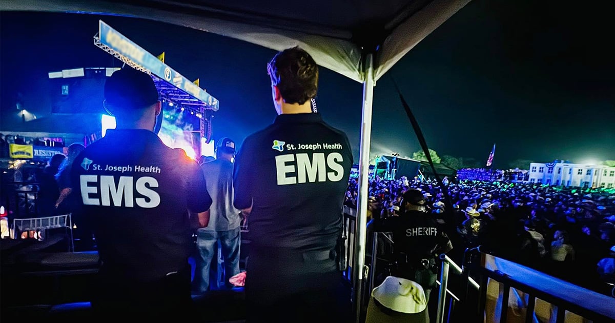 ems professionals stand watch at a concert