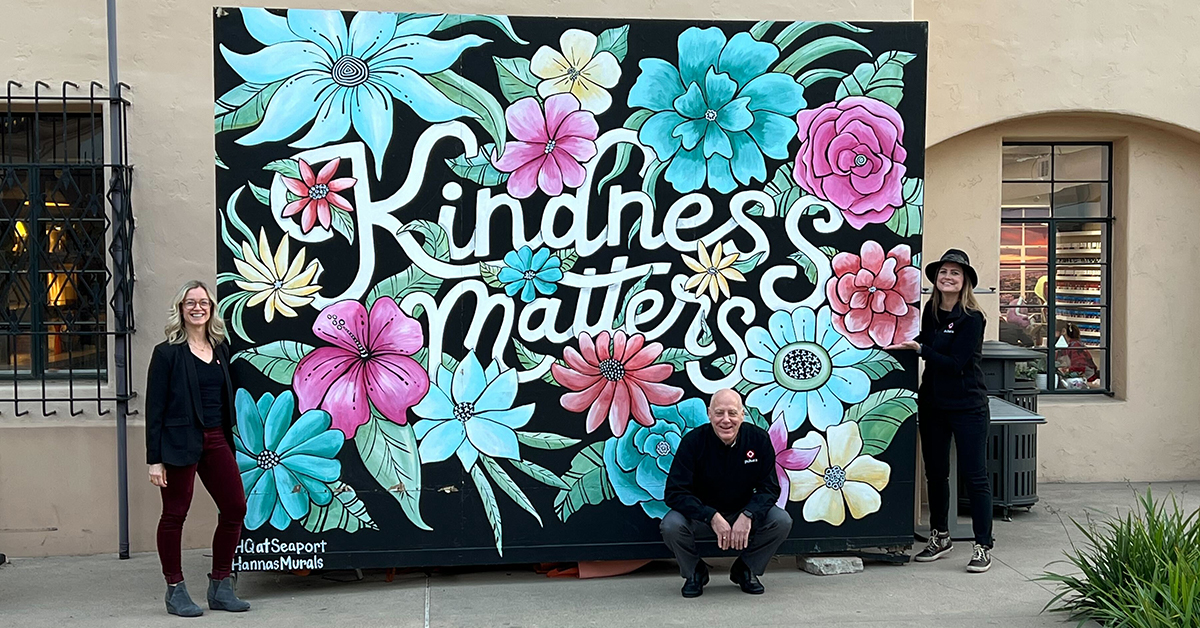 Pulsara team with Kindness Matter Mural 