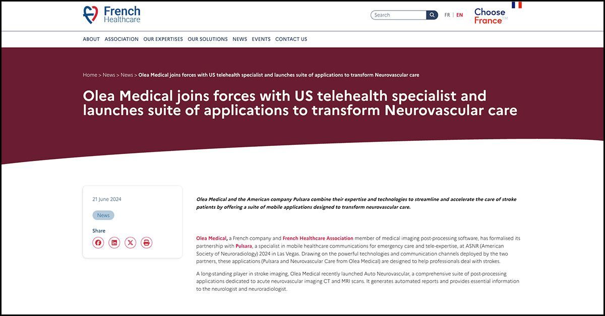 french-healthcare-report-olea-medical-pulsara-integration-2024-x1200x628